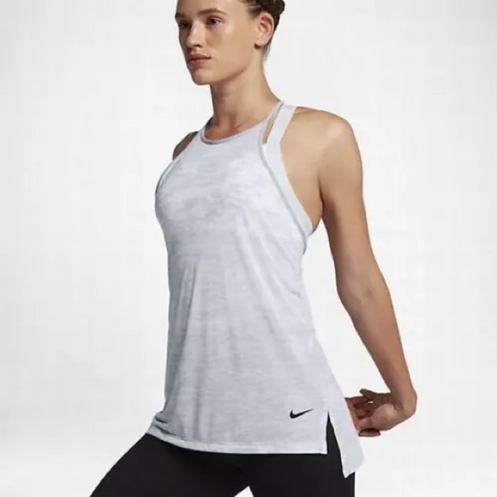 Original Womens NIKE Breathe Loose Tank Top Light Grey